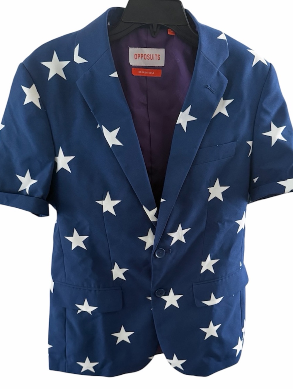 Men’s Opposuits Blue Star-Print Short-Sleeve Blazer w Shirt
